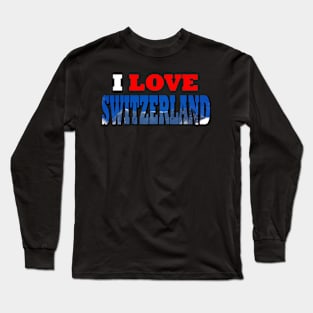 I Love Switzerland Snow Mountain Long Sleeve T-Shirt